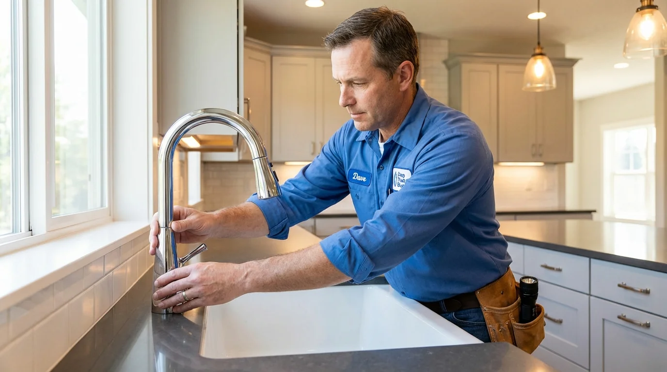 Kitchen faucet installation by Johns Plumbing LLC in Arcata