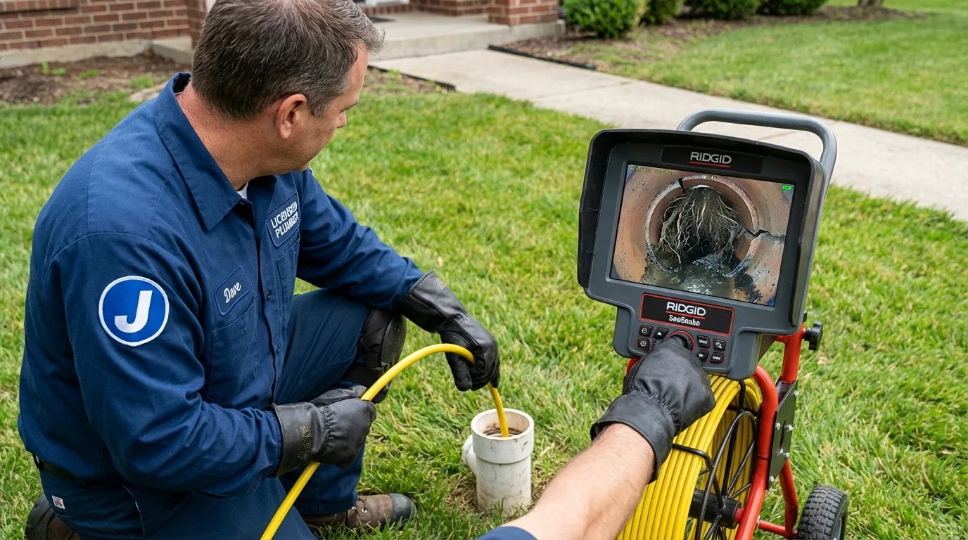 Sewer camera inspection being performed by Johns Plumbing LLC in Arcata